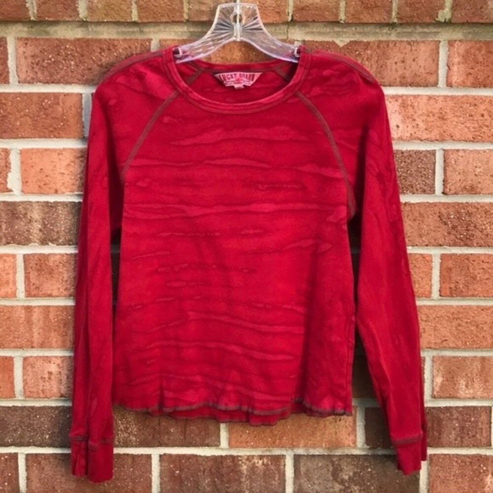 Lucky Brand Vintage Long Sleeve Salt Dyed Top